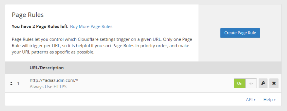 Cloudflare SSL - Page Rules